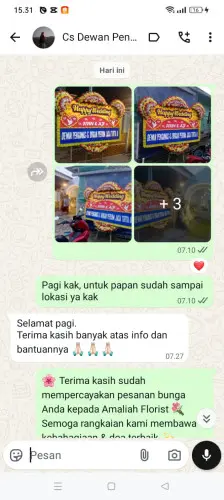 Testimonial Papan Bunga Pernikahan pemalang